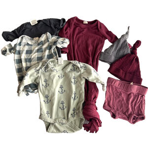 Kate Quinn Baby 7 Piece Lot Bundle Newborn/0-3 Month Organic Cotton Bamboo